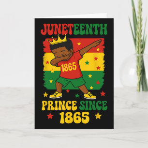 Juneteenth 1865 Groovy Toddler Boy Dabbing Prince Card