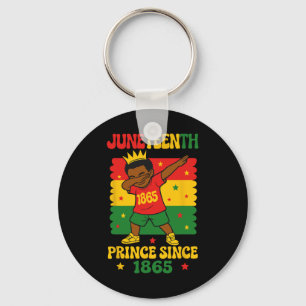 Juneteenth 1865 Groovy Toddler Boy Dabbing Prince Key Ring