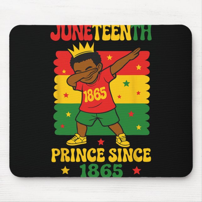 Juneteenth 1865 Groovy Toddler Boy Dabbing Prince  Mouse Pad (Front)