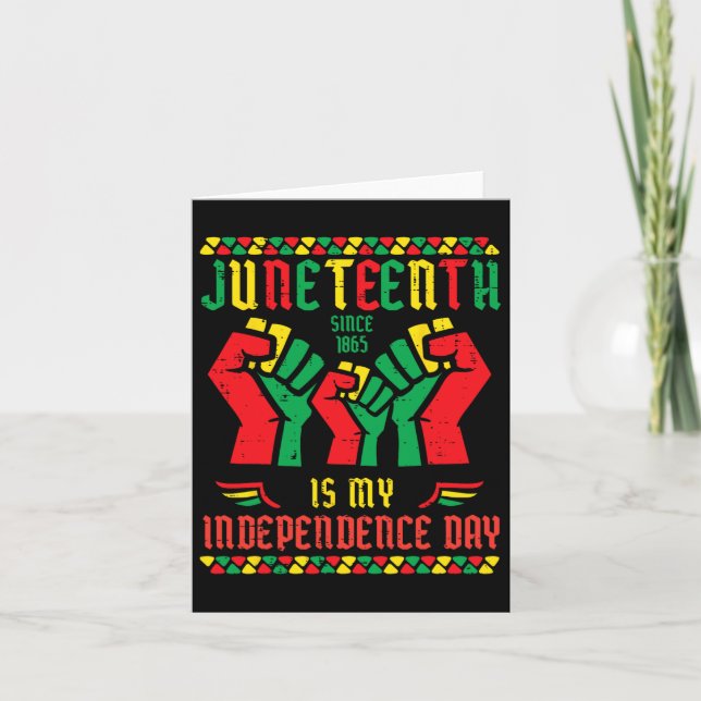 Juneteenth 1865 Independence Day Black Fists Men W Card (Front)