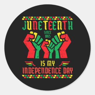 Juneteenth 1865 Independence Day Black Fists Men W Classic Round Sticker