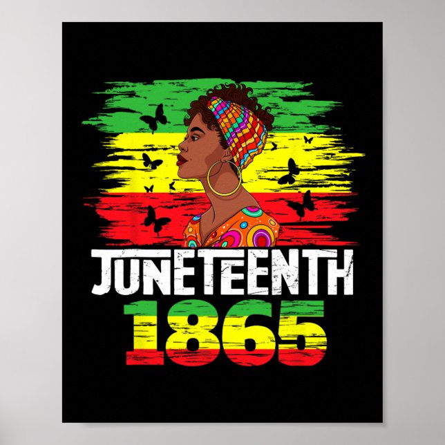 Juneteenth 1865 Independence Day Black Pride Black Poster (Front)