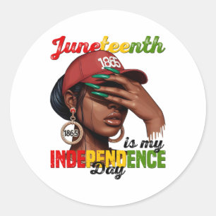 Juneteenth 1865 Is My Independence Day Black Afric Classic Round Sticker
