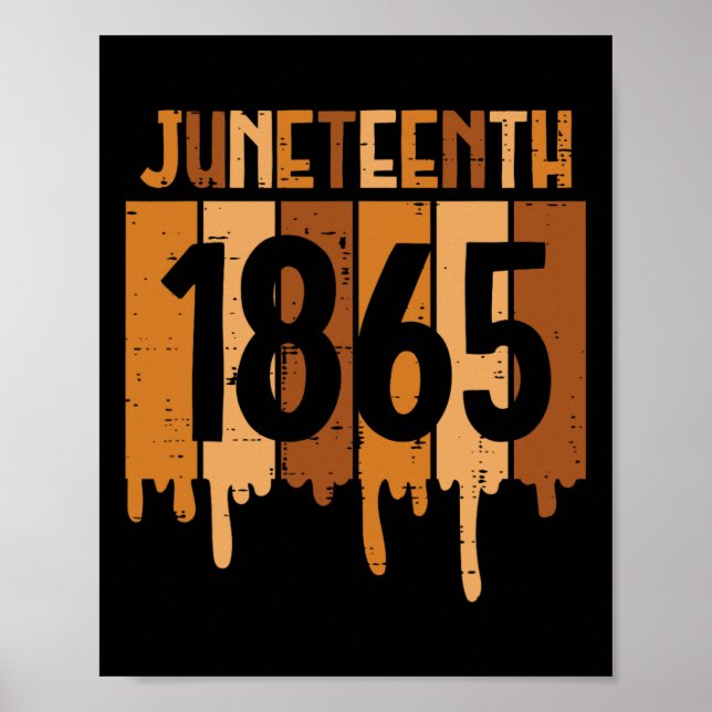 Juneteenth 1865 Melanin Drip Black Pride Men Women Poster (Front)