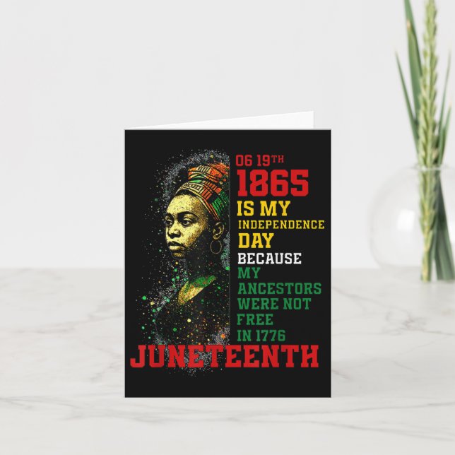 Juneteenth 1865 My Independence Day Pan-african Co Card (Front)