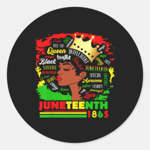 Juneteenth 1865 Pride Celebrate Black Women Africa Classic Round Sticker