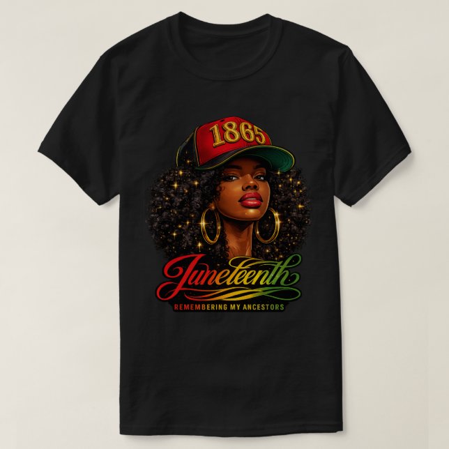 Juneteenth 1865 Remembering Ancestors Design T-Shirt (Design Front)