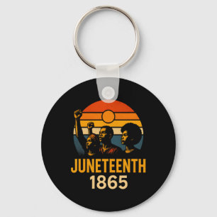 Juneteenth 1865 Retro Sunset Black History And Afr Key Ring