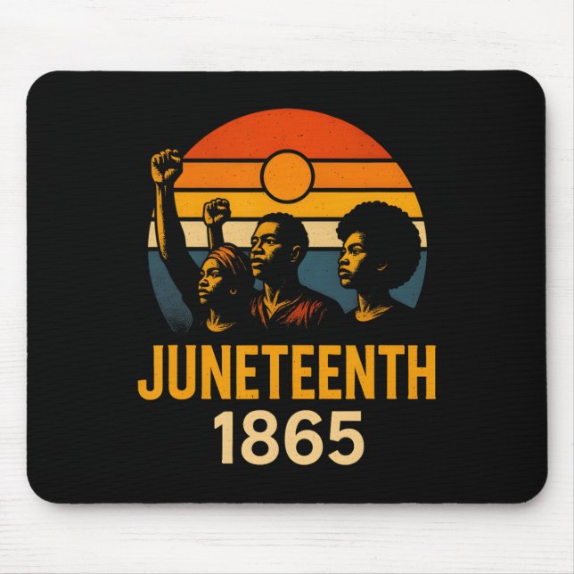 Juneteenth 1865 Retro Sunset Black History And Afr Mouse Pad (Front)