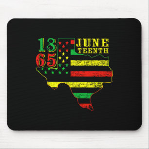 Juneteenth 1865 Texas Map American Flag Afro Men W Mouse Pad