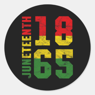 Juneteenth 1865 Vintage Emancipation Melanin Black Classic Round Sticker