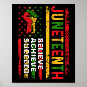 Juneteenth 2025 Independence Day Us Flag Melanin B Poster