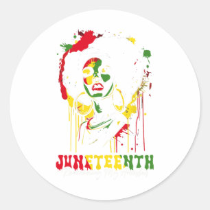 Juneteenth 2025 Women Celebrate Black Freedom Hist Classic Round Sticker