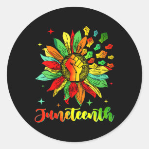 Juneteenth Accentors Sunflower African American Bl Classic Round Sticker