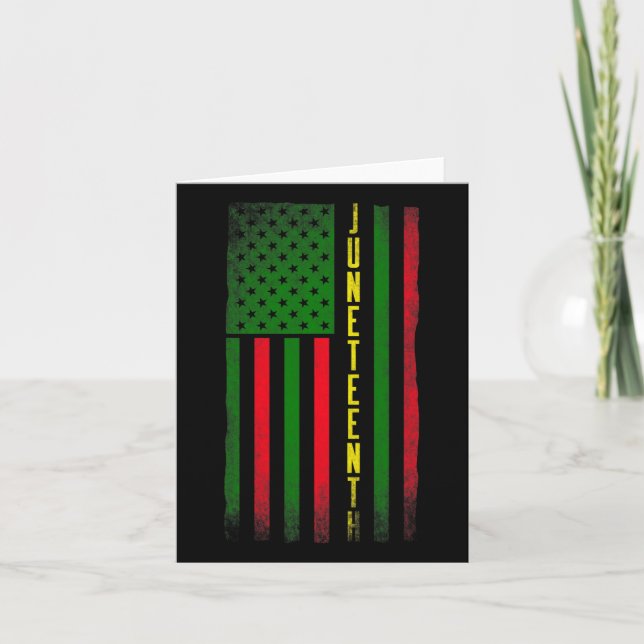 Juneteenth Africa Flags Black African American Fla Card (Front)