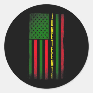 Juneteenth Africa Flags Black African American Fla Classic Round Sticker