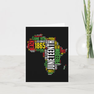 Juneteenth Africa Map Word Art Shirt Black Pride J Card