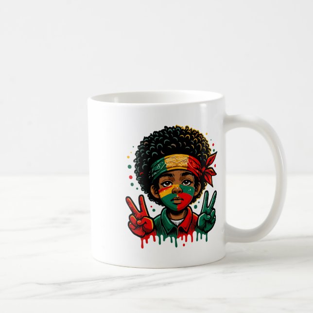 Juneteenth African American Black History Face Pea Coffee Mug (Right)