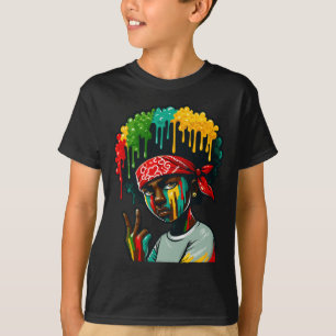 Juneteenth African American Black History Face Pea T-Shirt