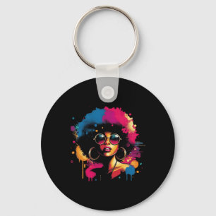 Juneteenth African American Black Women Black Key Ring
