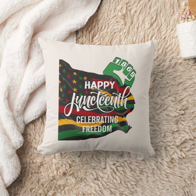 JUNETEENTH African American Flag Cushion (Blanket)