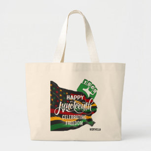 JUNETEENTH African American Flag Large Tote Bag