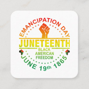 Juneteenth African American Freedom Black 1865 Square Business Card