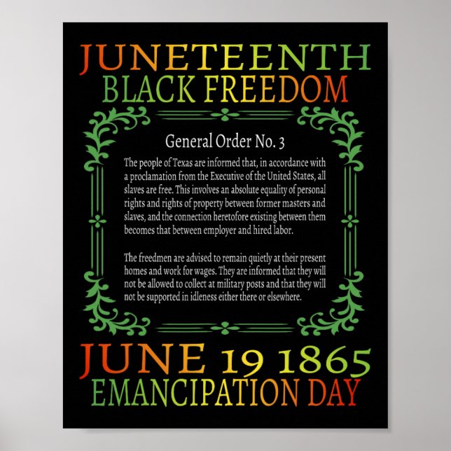 Juneteenth African American Freedom Black History  Poster (Front)