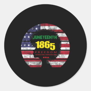 Juneteenth African American Usa Melanin Afro Women Classic Round Sticker