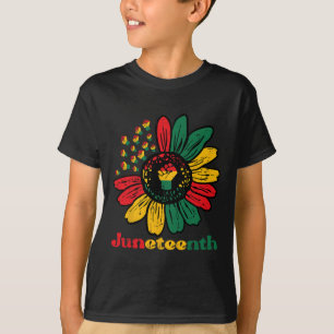 Juneteenth African Sunflower Fists Girls Kids Todd T-Shirt