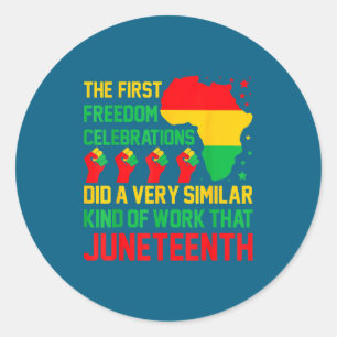 Juneteenth - afro american civil rights black classic round sticker