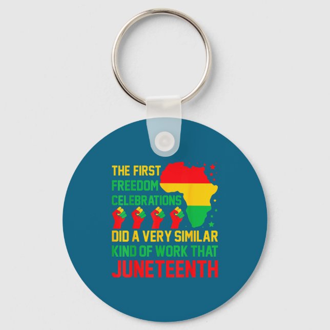 Juneteenth - afro american civil rights black key ring (Front)