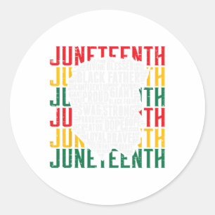 Juneteenth Afro Black Father Words African America Classic Round Sticker
