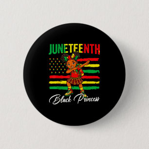 Juneteenth afro girl dabbing black princess kids 6 cm round badge