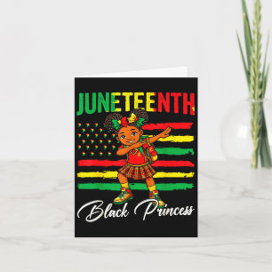 Juneteenth afro girl dabbing black princess kids card