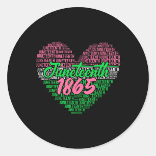 Juneteenth Aka Love Heart  Classic Round Sticker