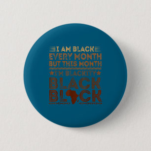 Juneteenth am black every month pride men women 6 cm round badge