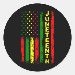 Juneteenth American Flag Black Freedom Day June 19 Classic Round Sticker