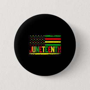 Juneteenth american flag emancipation melanin 6 cm round badge