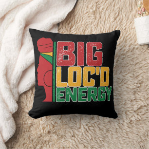 Juneteenth Big Loc'd Energy Black Freedom Cushion