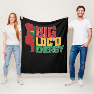Juneteenth Big Loc'd Energy Black Freedom Fleece Blanket