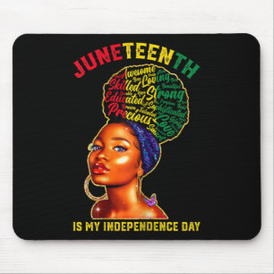 Juneteenth Black African Afro Women Independence F Mouse Pad