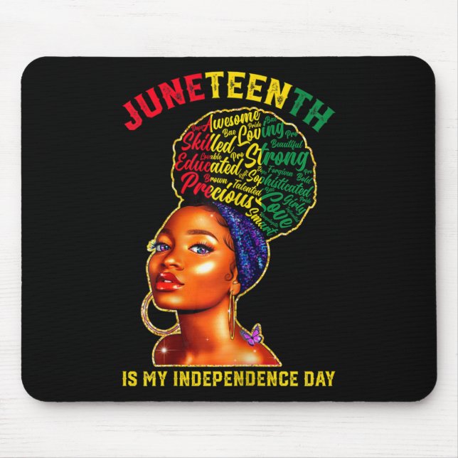 Juneteenth Black African Afro Women Independence F Mouse Pad (Front)