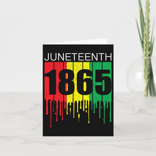 Juneteenth Black African American Flag Freedom Vin Card (Front)