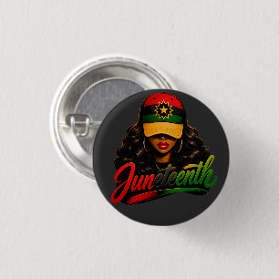 Juneteenth Black Afro Women Melanin Freedom 1865 3 Cm Round Badge