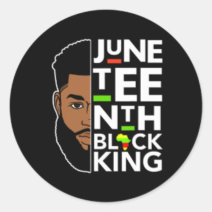 Juneteenth Black Bruh King Melanin Father Dad Men Classic Round Sticker