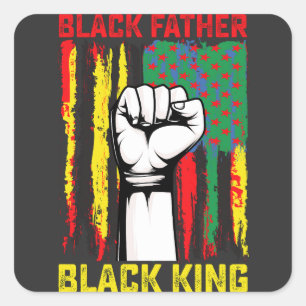 Juneteenth Black Father Day Dad King Celebrating F Square Sticker