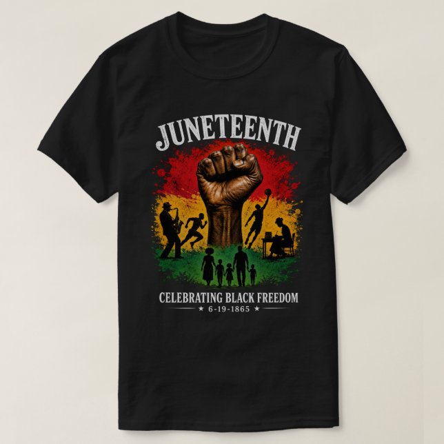 Juneteenth Black Freedom Celebration Heritage T-Shirt (Design Front)