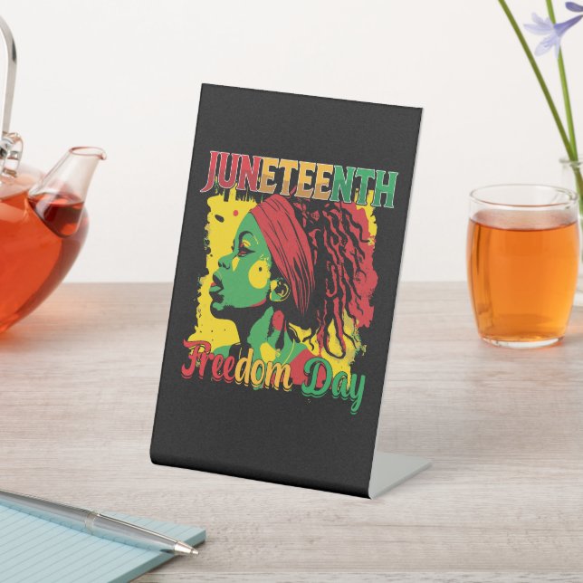Juneteenth Black Freedom Day 1865 Loc Pedestal Sign (In SItu)