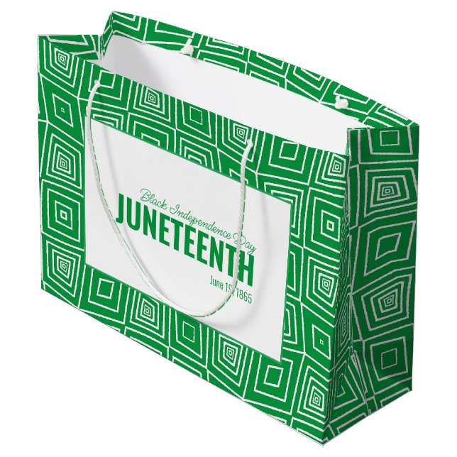 JUNETEENTH Black Freedom Day June 19 1865  Large Gift Bag (Back Angled)